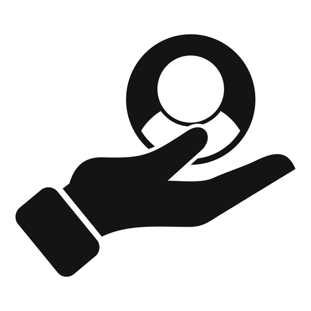 Cuidado nuevo icono candidato vector simple cabeza de persona hr