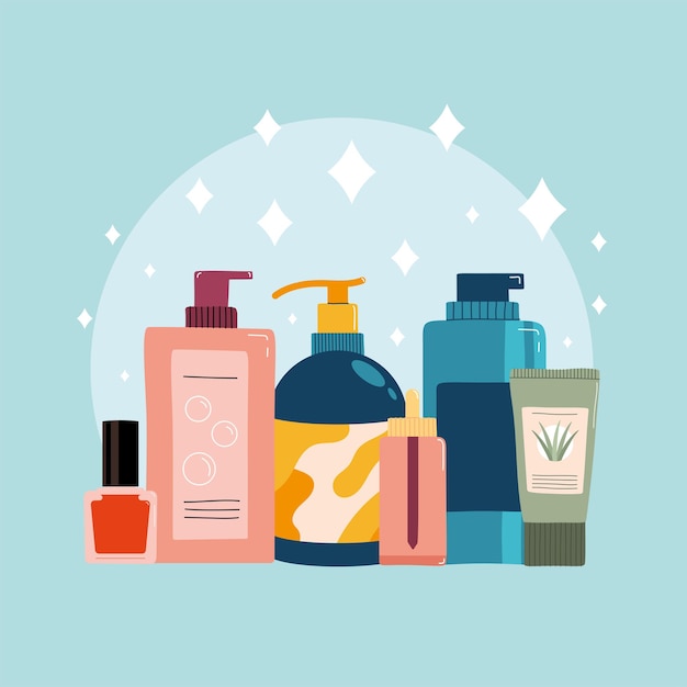 Cuidado de la piel seis productos