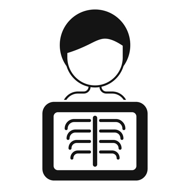 Cuidado de la salud icono del cuerpo vector simple imagen de persona de rayos X