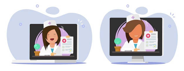 Cuidado de la salud médico en línea tecnología digital virtual en computadora portátil pc icono gráfico
