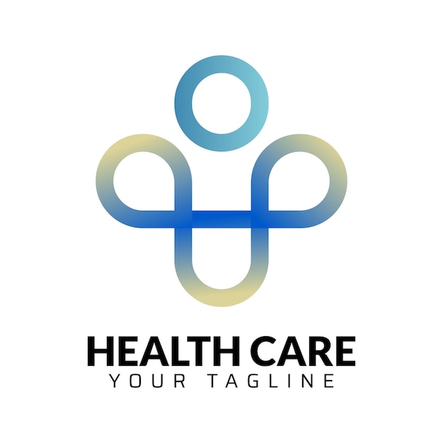 Cuidado de la salud de primera calidad resumen médico moderno minimalista 3D plantilla de diseño de logotipo colorido