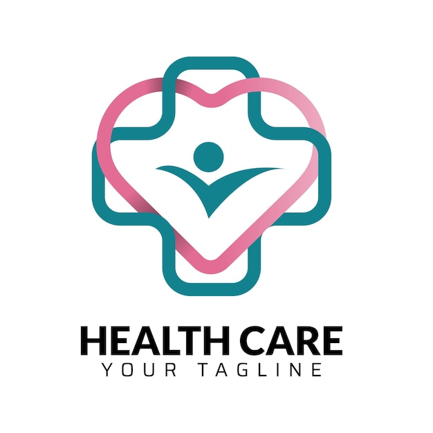 Cuidado de la salud de primera calidad resumen médico moderno minimalista 3D plantilla de diseño de logotipo colorido