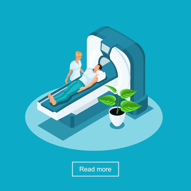 Cuidado de la salud y tecnologías innovadoras, hospital, personal médico, paciente femenino sometido a TC - Tomografía computarizada en el hospital
