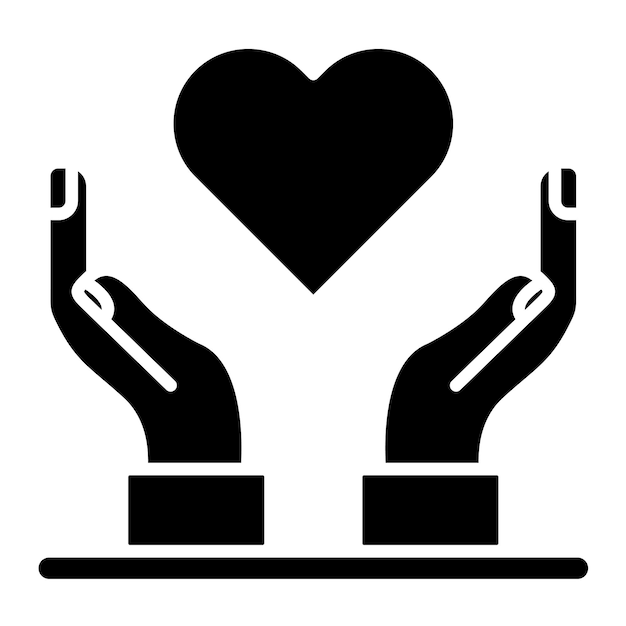 Cuidado de sí mismo Glyph Ilustración negra sólida
