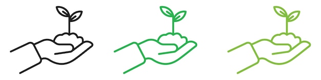 Cuidado del vector de arte de la línea del icono de la planta