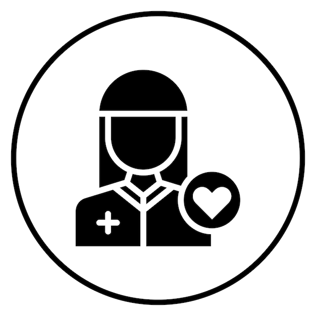 Cuidadora Imagen vectorial de icono femenino Se puede utilizar para la enfermería