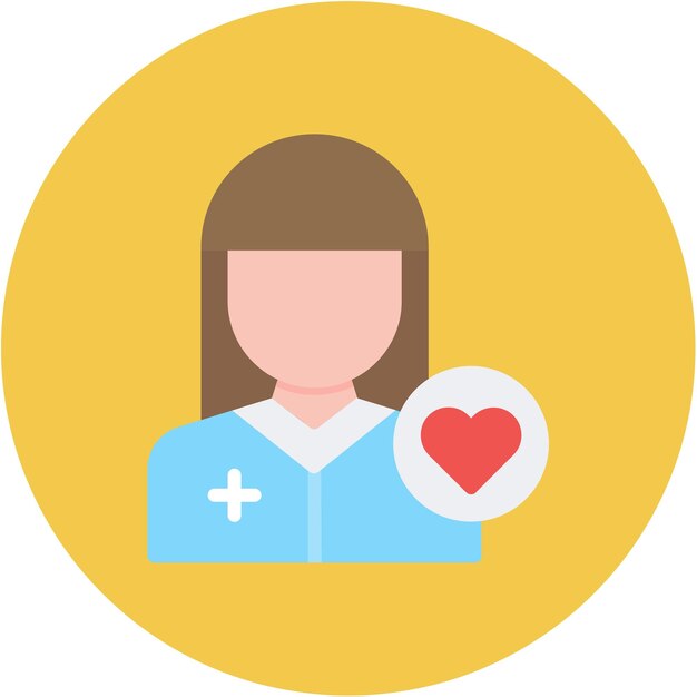 Cuidadora Imagen vectorial de icono femenino Se puede utilizar para la enfermería