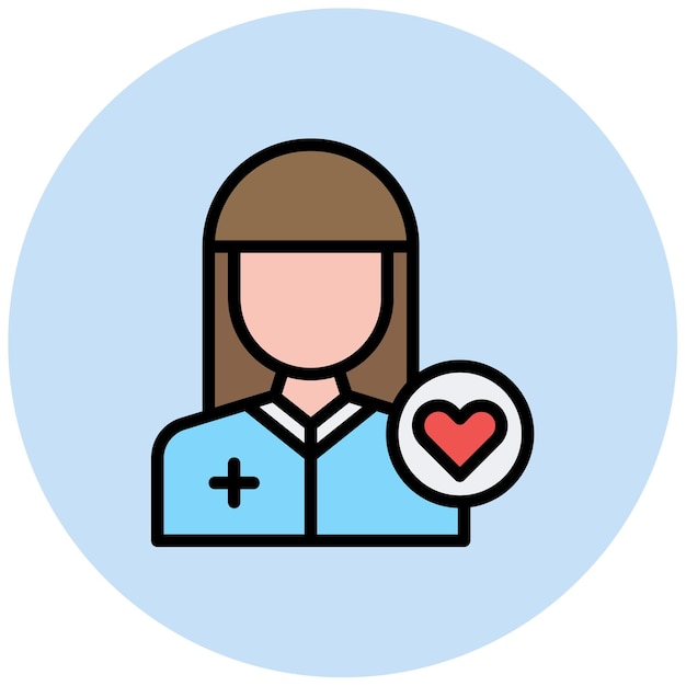 Cuidadora Imagen vectorial de icono femenino Se puede utilizar para la enfermería
