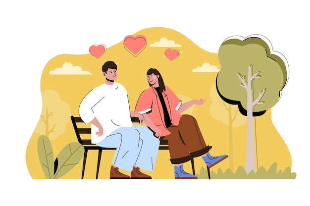Cuidando el uno al otro ilustración del concepto web con carácter de personas planas