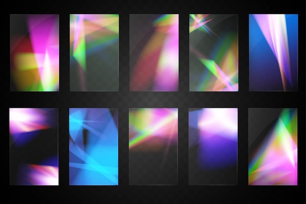 Óculos de luz de cristal con efecto de reflexión del arco iris