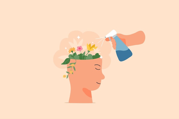 Cultivar una mentalidad positiva Salud y bienestar salud mental ilustración médica