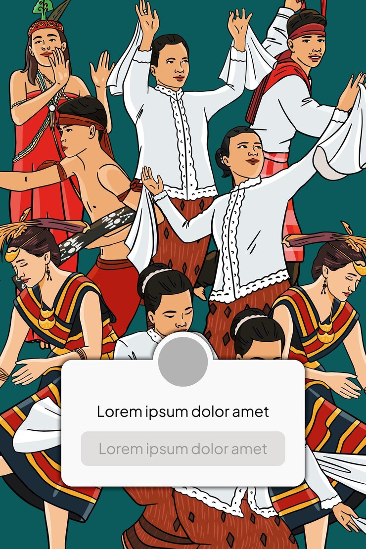 Vector cultura indonesia de las maluku y diseño de plantillas de ilustración de puntos de referencia