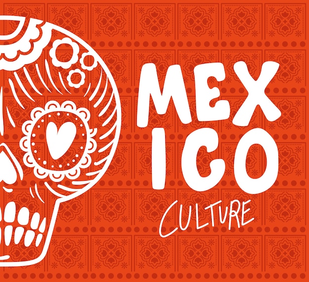 Cultura de méxico con diseño de calavera.