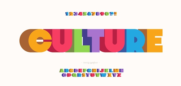 Cultura vectorial fuente estilo en negrita para infografías gráficos de movimiento promoción de video decoración logotipo de fiesta póster camiseta libro animación pancarta juego impresión 10 eps