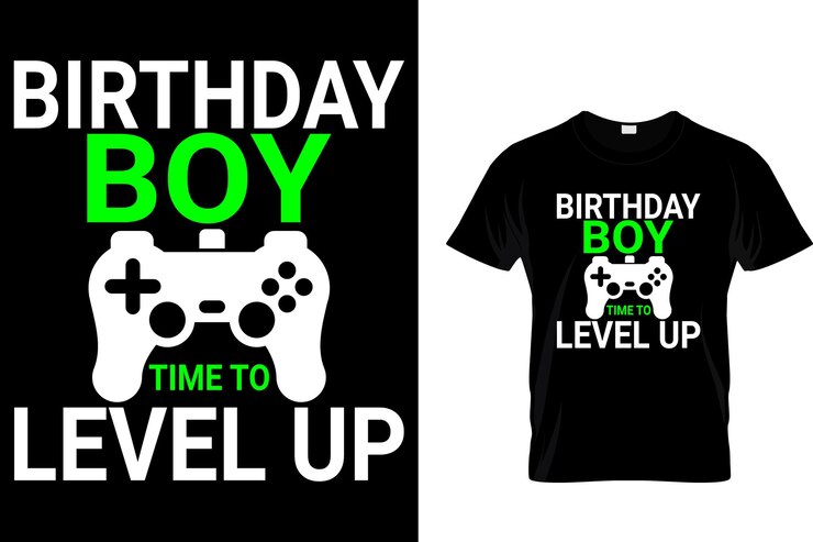 Vector cumpleañero hora de subir de nivel vide game camiseta