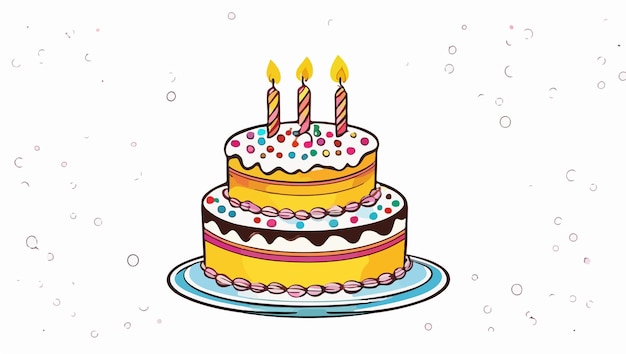 Vector para un cumpleaños inolvidable un delicioso pastel