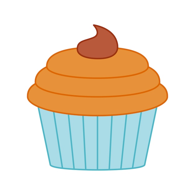 Cupcake aislado sobre fondo blanco ilustración vectorial