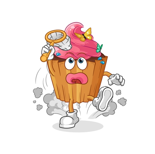 Cupcake buscando vector de caracteres de ilustración