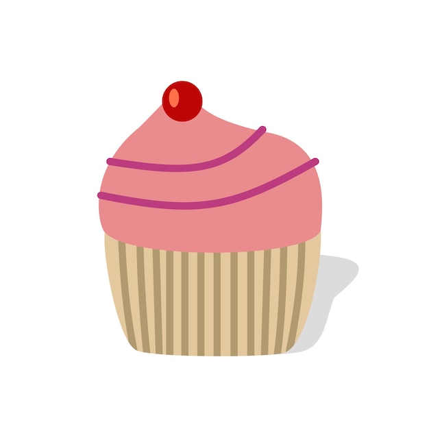 un cupcake con una cereza encima