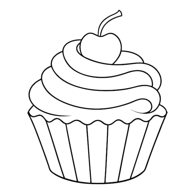 un cupcake con una cereza en la parte superior