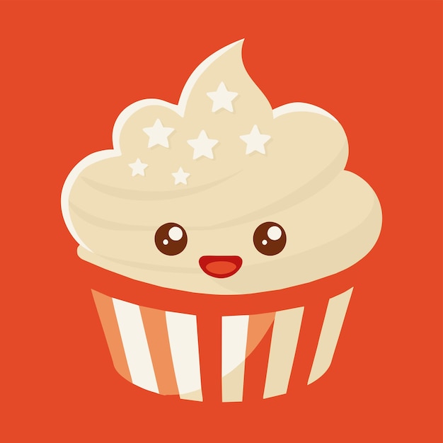un cupcake con una estrella encima
