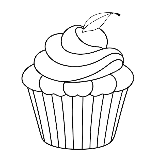 un cupcake con una hoja en la parte superior