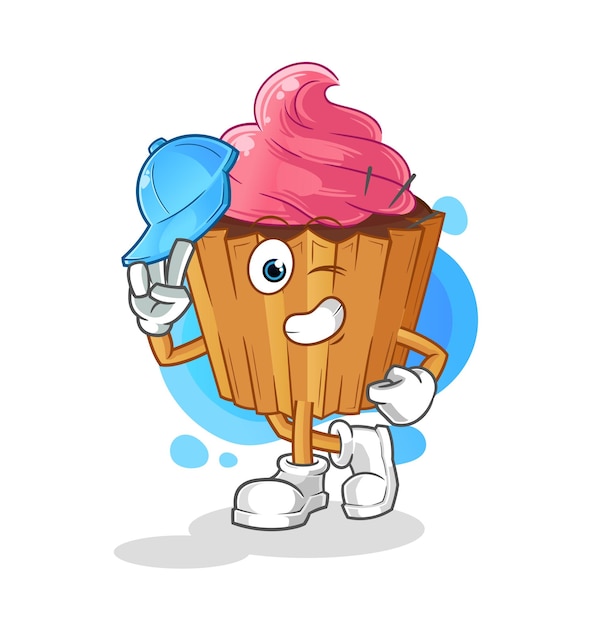 Cupcake joven personaje de dibujos animados