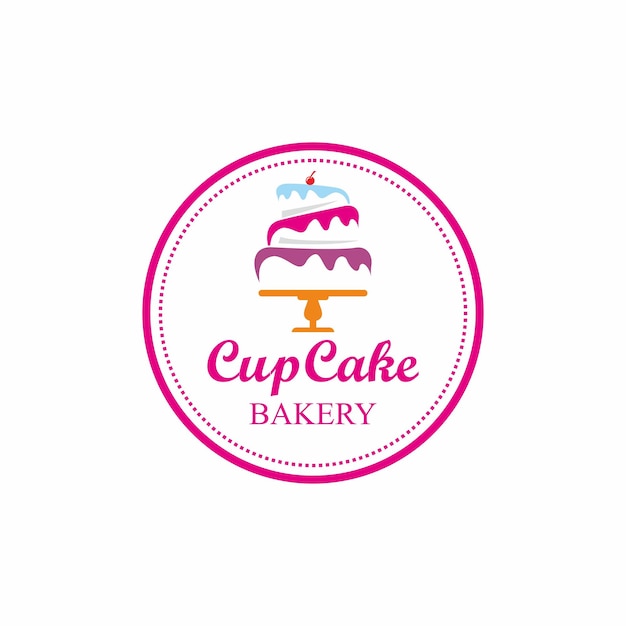 Cupcake logo pastel logo vector