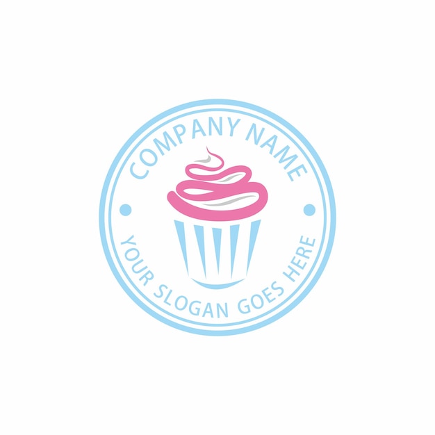 Cupcake logo pastel logo vector