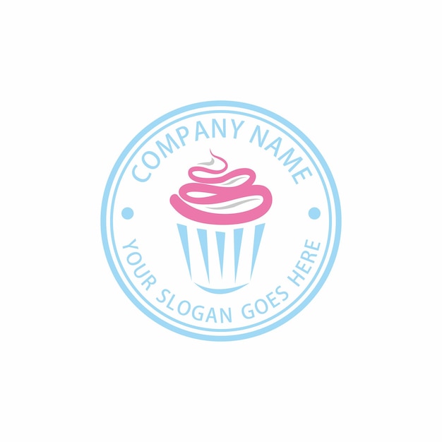 Cupcake logo pastel logo vector