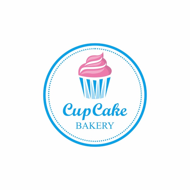 Cupcake logo pastel logo vector