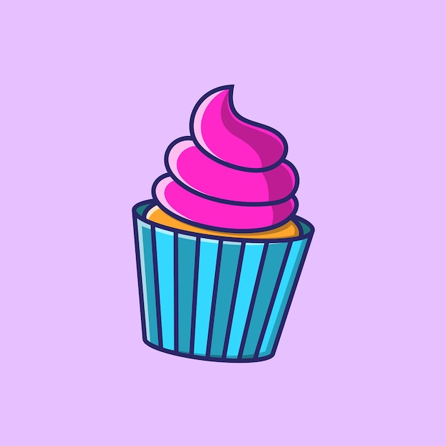 Vector cupcake muffin vector clip art ilustración de dibujos animados