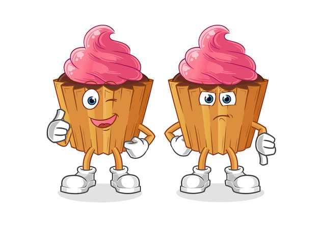 Cupcake play chase dibujos animados mascota de dibujos animados vector