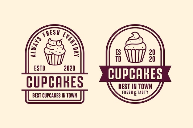 Cupcakes diseño logo ilustración aislada