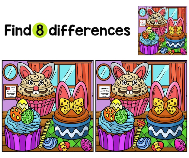 Cupcakes de Pascua Encuentra las Diferencias