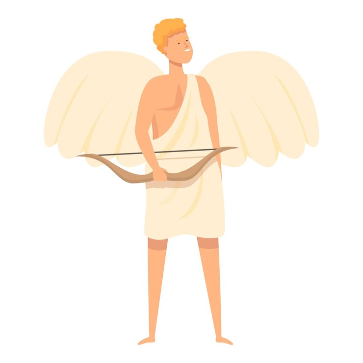 Vector cupido icono dibujos animados vector dios griego leyenda olímpica