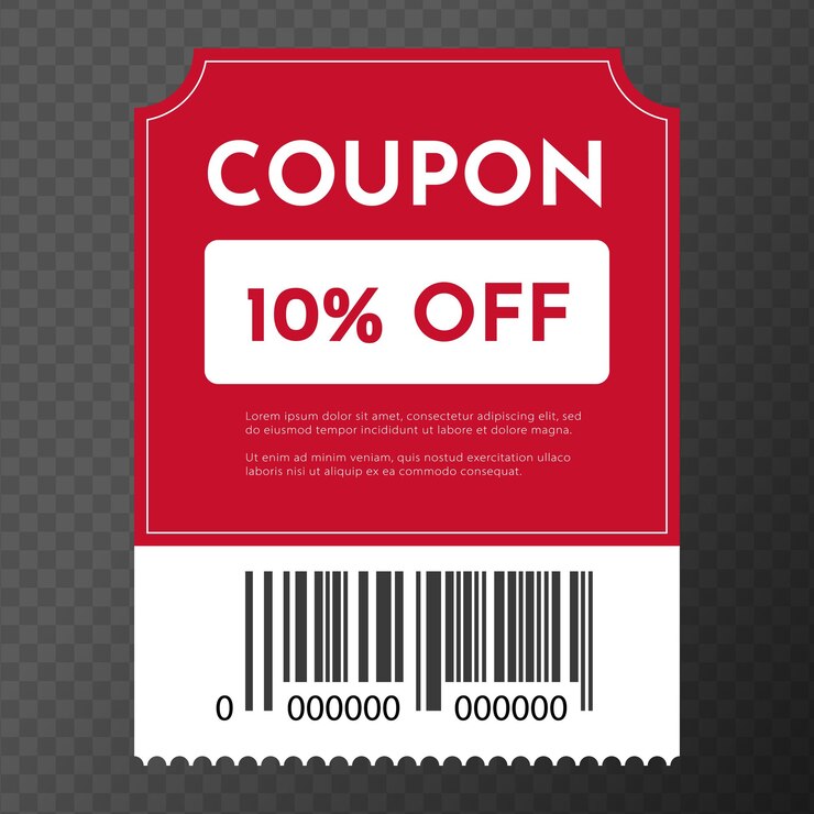 Vector cupón por ciento de descuento promoción venta cupón moda boleto tarjeta cupón descuento vector ilustración eps