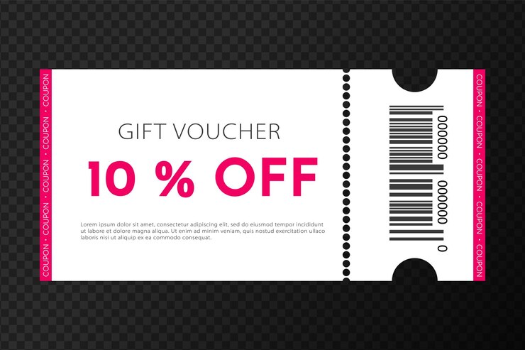 Vector cupón por ciento de descuento promoción venta cupón moda boleto tarjeta cupón descuento vector ilustración eps
