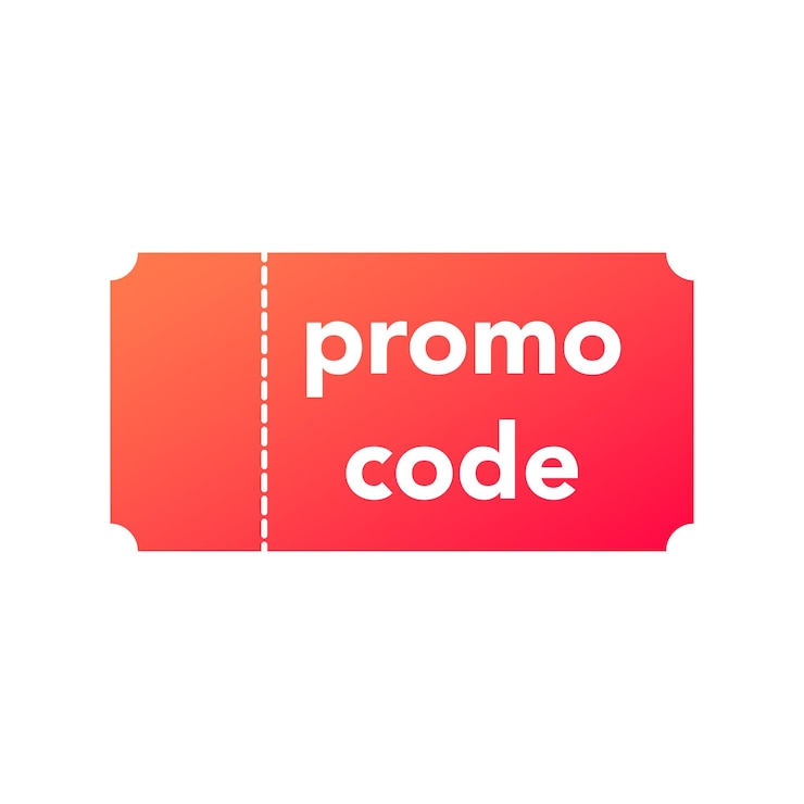 Vector cupón rojo con código de promoción