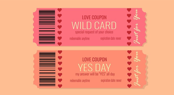 Vector cupones de amor imprimibles regalos de aniversario y cupones de amor