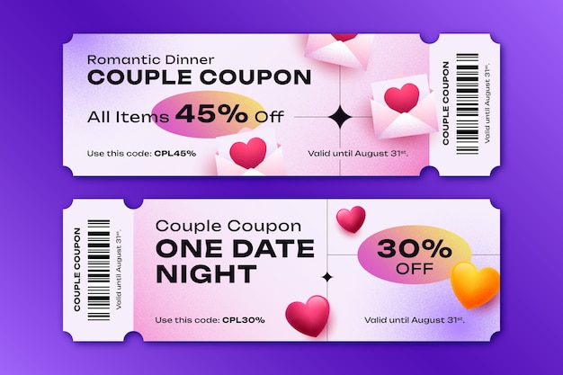 Cupones de cena romántica para parejas con descuentos para la noche de cita