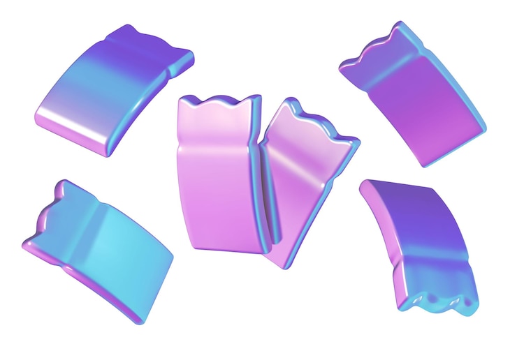 Vector cupones de venta voladora 3d vales de regalo holográficos y boletos púrpuras con espacio vacío para el texto