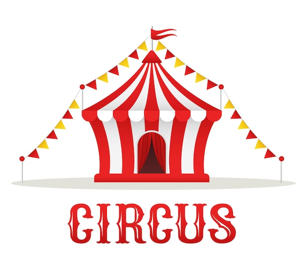 Vector cúpula de circo y inscripción clipart vectorial aislado sobre fondo blanco