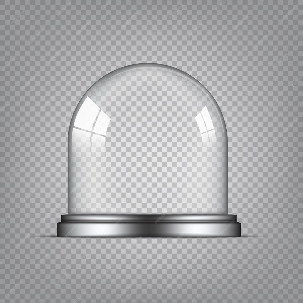 Cúpula de cristal transparente realista Vector Premium
