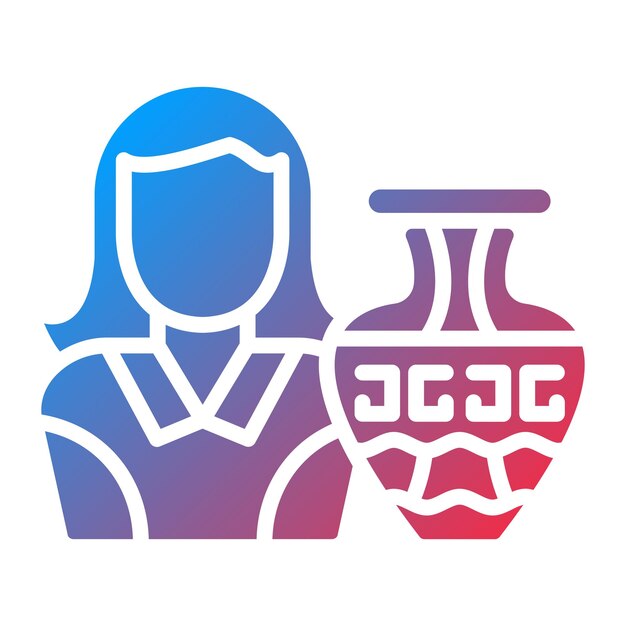 Curadora de diseño vectorial Estilo de icono femenino