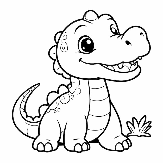 Vector curioso aligator para niños libro de colorear