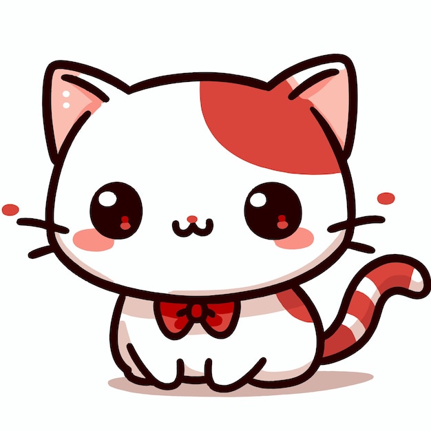 Curioso vector de dibujos animados de gato kawaii