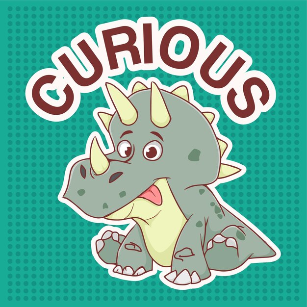 Curiosos dibujos animados de Triceratops