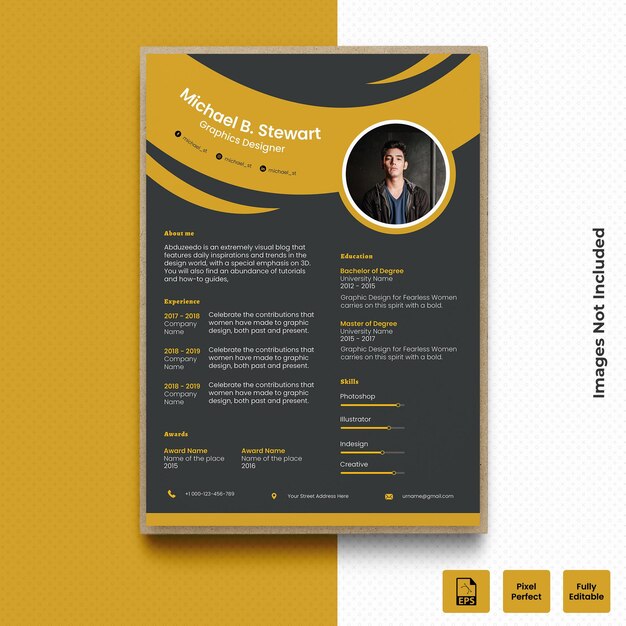 El currículum de un diseñador gráfico