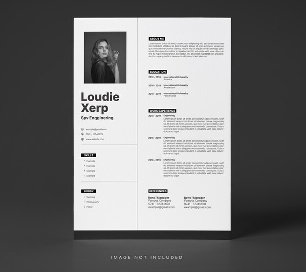 currículum limpio y moderno o plantilla de curriculum vitae